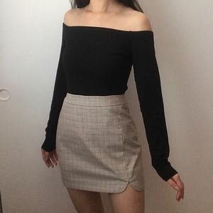 Off the shoulder black bodysuit